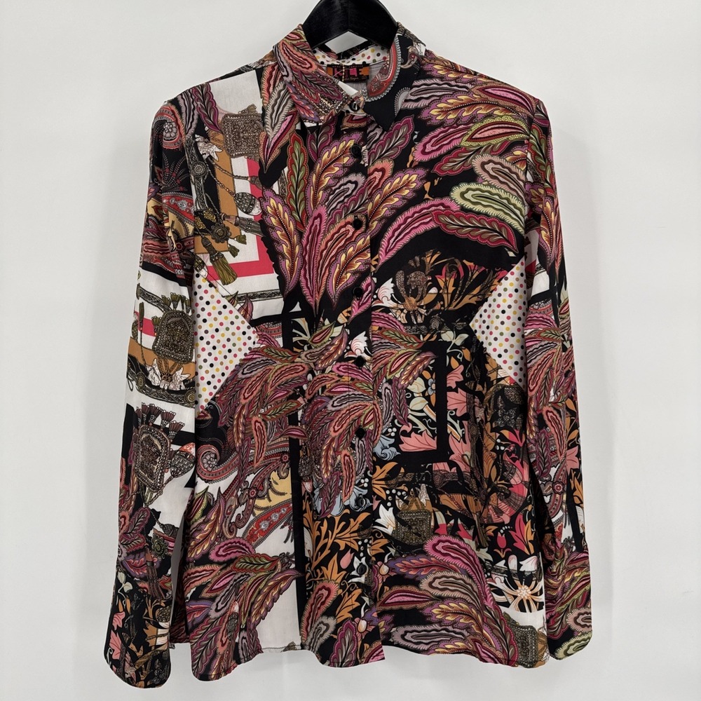 Isle Melis Kozan Blouse Pubol Vibrant L Multi-color Patchwork Intricate Pattern